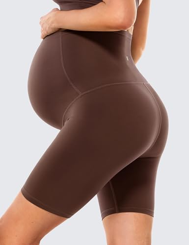 BAYDI Clouduxi Maternity Biker Shorts Over the Belly 6" - color: Rustic Brown, size: Medium