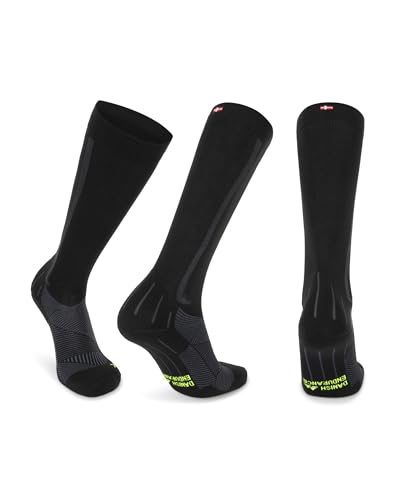 DANISH ENDURANCE Compression Socks, 21-26 mmHg, Circulation Aid, 1 & 2-Pack - color: Black/Grey, size: Medium