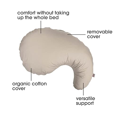 Boppy Cuddle Pregnancy Pillow, Organic Cotton Cover, Side Sleeper Support - color: Organic Biscuit