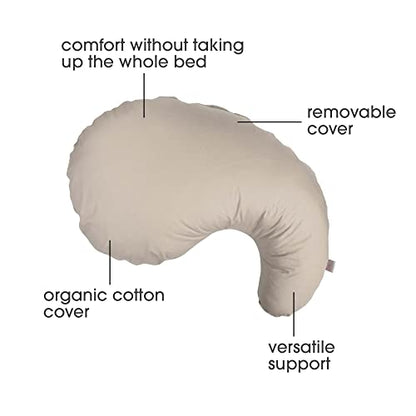 Boppy Cuddle Pregnancy Pillow, Organic Cotton Cover, Side Sleeper Support - color: Organic Biscuit