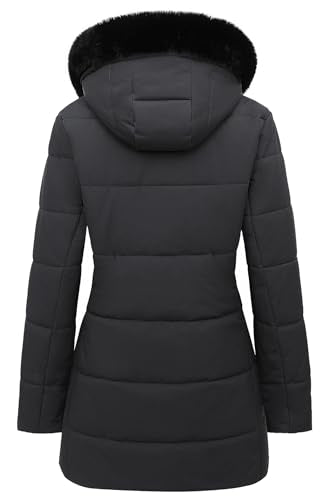 MOERDENG Women's Warm Winter Puffer Coat Waterproof Long Down Jacket - color: Darkgrey, size: Large