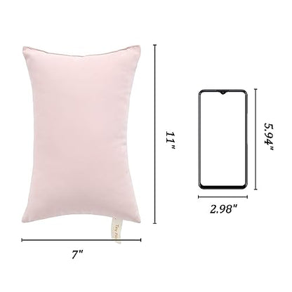 BEDSUM Plush Mini Pillows, 11 x 7, Microfiber, 2 Pack, Pink - color: Pink, size: 11x7 inches