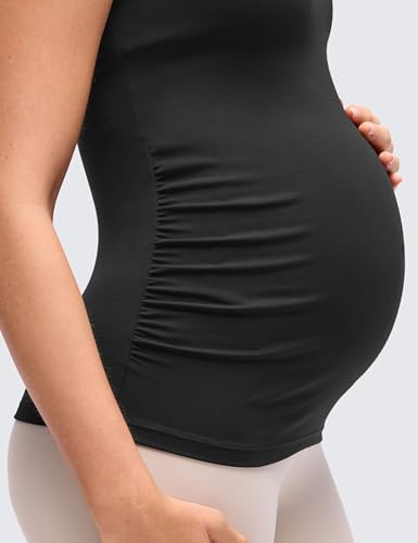 CRZ YOGA Maternity Nursing Tank Tops - color: Black, size: Small