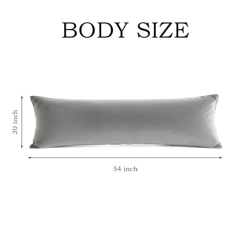 Set of 2 Brushed Microfiber Pillowcases 20x54 in Light Gray - color: Light Gray, size: Body