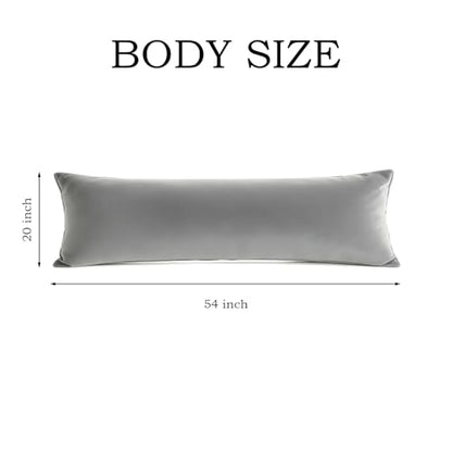 Set of 2 Brushed Microfiber Pillowcases 20x54 in Light Gray - color: Light Gray, size: Body
