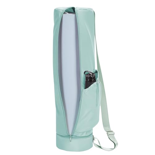 sportsnew Yoga Mat Carrier Bag for Women, Full-Zip Lightweight Pilates Bag - color: Mint Green, size: Medium pocket