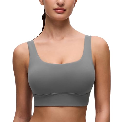 CRZ YOGA Butterluxe U Back Sports Bras - color: Ash Grey, size: Small