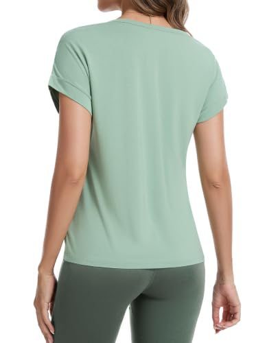 Sosolism Cool-Touch Bamboo Women's Maternity Nursing Tops S-XXL - color: Sage Green, size: Medium