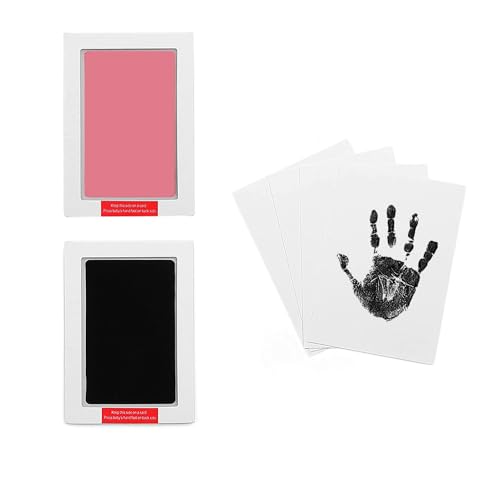 Large Inkless Hand and Footprint Kit, Baby Keepsake, 2-Pack - color: Black and Pink