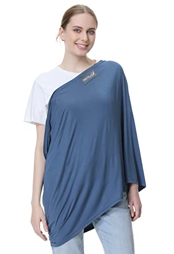 NeoTech Care Baby Nursing Cover Breastfeeding Scarf | Soft Fabric (Blue) - color: Blue