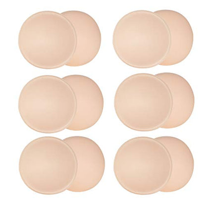 URSMART Round Bra Inserts Pads, Removable and Washable Bra Cups Inserts for Bikinis Top Swimsuit Sport Bra - color: A/B Beige