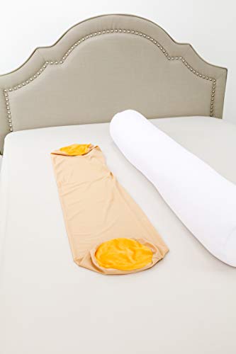 Microbead Body Pillow, Side Sleeping & Pregnancy, 48x8 in, Barely Beige - color: Barely Beige, size: Pillow & Cover