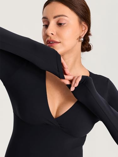 MOMANDA Crossover Maternity Nursing Tops - color: Black, size: X-Small