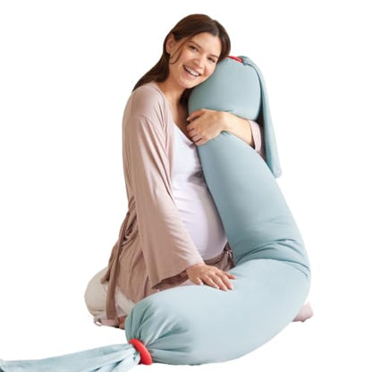 bbhugme Pregnancy Pillow, Eucalyptus - Adjustable Firmness & Shape - color: Eucalyptus
