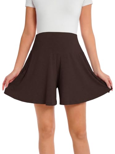 Viscose from Bamboo Maternity Loose Flowy Lounge Shorts - color: Coffee, size: X-Large