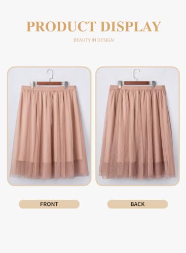 Eytino Plus Size Maxi Skirts for Curvy Women - color: Pink, size: 3X