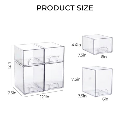 UFORU Baby Bottle Organizer,Stackable 4‑Pack Storage Drawers with Pads - style: 4PCS