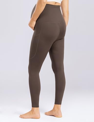 Enerful Maternity Leggings for Women - color: 2pack Black/Coffee, size: Small