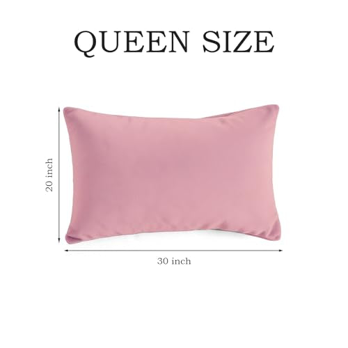 Set of 2 Brushed Microfiber Pillowcases 20x30 inch Pink - color: Pink, size: Queen