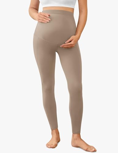 VALANDY Creamlush 2/4 Pack Maternity Leggings with Pockets Over the Belly - color: 4pack - Black/Dark Grey/Khaki/Brown, size: Medium