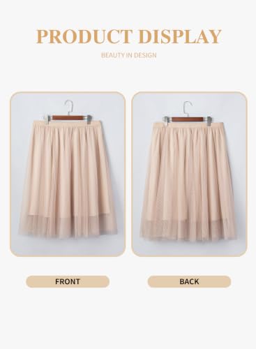Eytino Plus Size Maxi Skirts for Curvy Women - color: Apricot, size: 5X