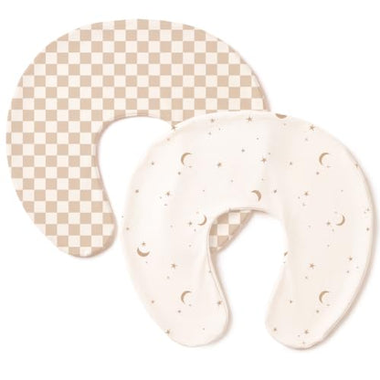Konssy 2 Pack Nursing Pillow Covers, Soft Stretchy Cover for Breastfeeding - color: Moon,coffee Check