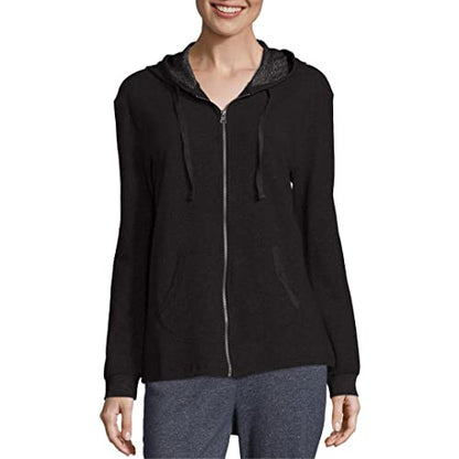 Hanes womens French Terry Zip Hoodie - color: Ebony, size: XX-Large
