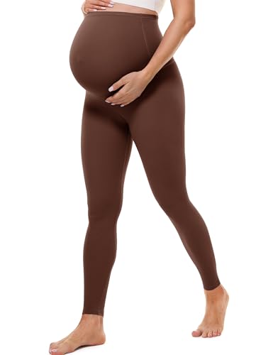 Buttergene Maternity No Front Seam Legging 25" - color: Hot Fudge Brown, size: Large