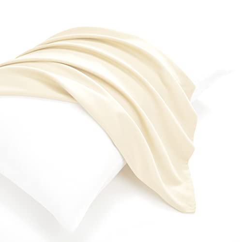 EVOLIVE Body Pillow Cover 21"x54", Microfiber, Hidden Zipper, (Ivory) - color: Ivory