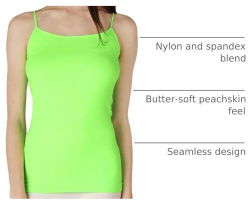 NIKIBIKI Women Seamless Basic Camisole, Made in U.S.A - color: Neon Green