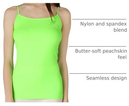 NIKIBIKI Women Seamless Basic Camisole, Made in U.S.A - color: Neon Green