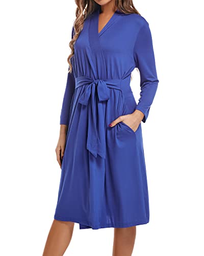 SUFEINI Maternity Robe with Matching Swaddle Blanket Set, Maternity Mommy Bathrobe Postpartum Robe Labor Gown - color: Aosa F08, size: X-Large