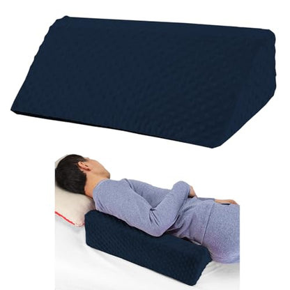 Wedge Pillow for Side Sleeping, Body Positioning Foam Wedge Pillow - color: Dark Blue