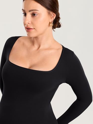 MOMANDA Square Neck Maternity Tops - color: Black, size: Small