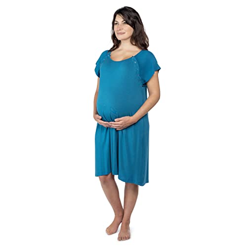 Three Little Tots Plus Size Labor and Delivery Hospital gown Maternity Nursing Nightgown Multi - color: Blue, size: Large-X-Large