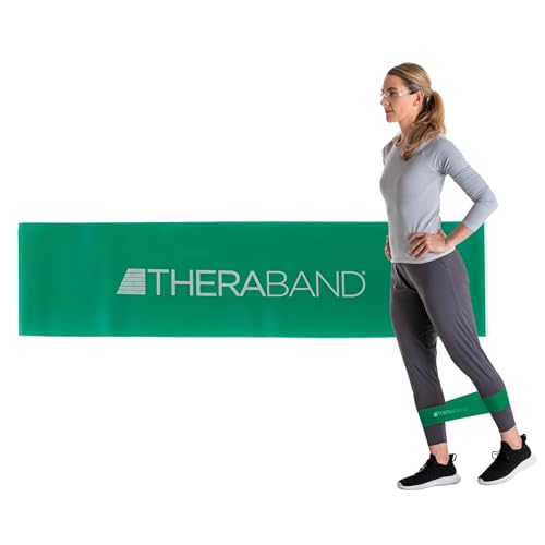 THERABAND Resistance Band Loop, Exercise, Workout, Physical Therapy, Green - color: Green - Heavy, size: 12 Inch