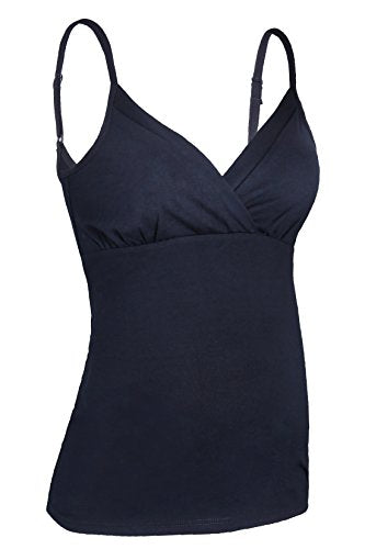 SUIEK Cotton Nursing Tank Tops Maternity Breastfeeding Camis Pregnancy Pjs - color: Black/Dark Grey/Grey (3pcs) - Second Style, size: X-Large