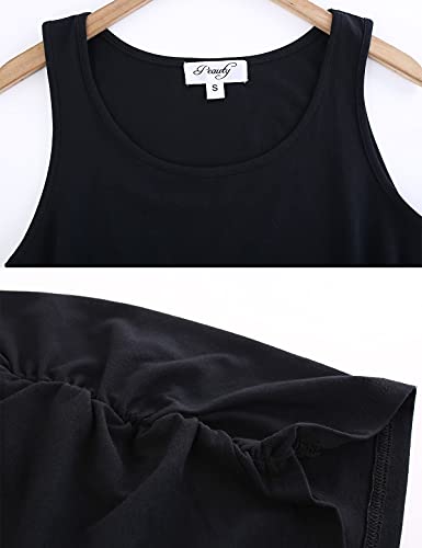 Peauty "Long Enough to Cover Hip Maternity Side Ruch Tank Tops/Basic Maternity Tops for Summer Casual Wear (S-3XL) - color: Black, size: Medium