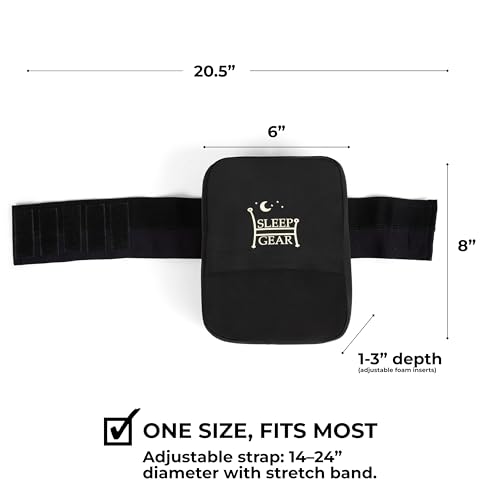 Sleep Gear Knee Zzz Pillow: Doctor-Designed Knee Sleeve & Foam Pillow for Side Sleepers - Compact, Ergonomic Design with Washable Cover for Sciatica & Back Pain Relief (Strap)