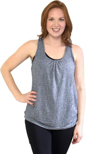Bamboobies Women's Nursing Easy Access Tank Top, Maternity Clothing for Breastfeeding - color: Graphite, size: Small