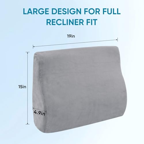 Lumbar Support Pillow for Recliner, Ergonomic Back Support Pillow - color: Grey