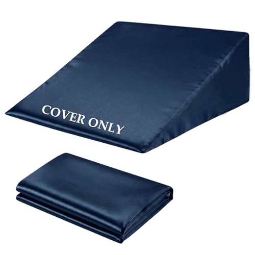 1 Pack Satin Wedge Pillow Cover 25x25x8 Inch Navy Blue - color: Navy Blue, size: 25x25x10"
