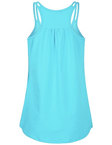 Hibelle Womens Scoop Neck Cute Racerback Yoga Workout Tank Top - color: Light Blue, size: Small