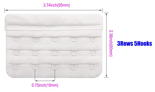 Tamlien Bra Extender 2 Hook/3 Hook/4 Hook/5 Hook, Soft and Comfortable Bra Extension - color: Bra Extender 5 Hooks-white-4