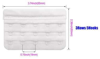 Tamlien Bra Extender 2 Hook/3 Hook/4 Hook/5 Hook, Soft and Comfortable Bra Extension - color: Bra Extender 5 Hooks-white-4