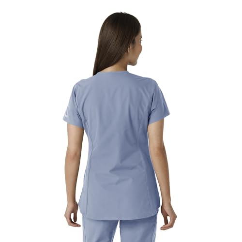 Carhartt Scrubs C12413 Women's Force® Essentials Modern Fit Notch Neck - color: Ceil Blue, size: Small