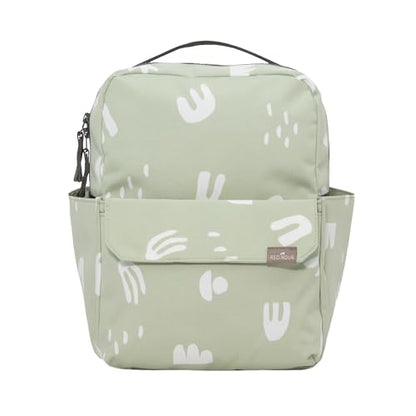 Mini Roo Diaper Bag Backpack | Pear Doodle Baby Bag - 6 Pocket Daily Use - color: Pear Doodle