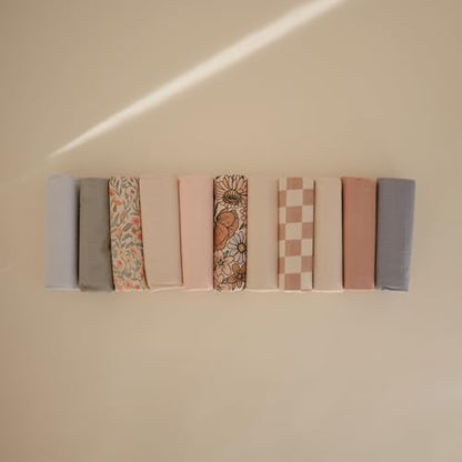 mushie Water Repellent Changing Pad Liners | Cotton (Pastel Blooms Combo) - color: Pastel Blooms Combo