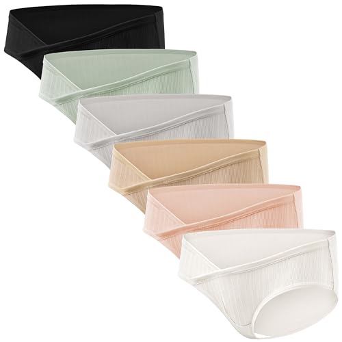 HBselect Maternity Underwear Cotton Healthy Comfort Maternity Panties - color: 6pack-multicoloured-c, size: Medium