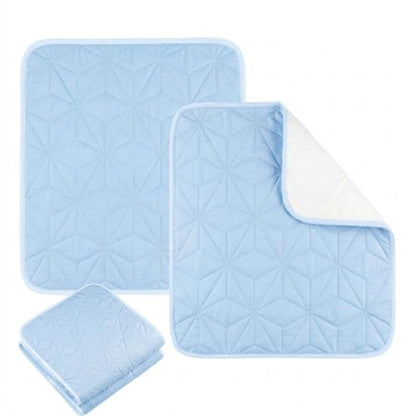 2 Pack Quilted Waterproof Pads for Bed Washable 34x36 Inch Blue - color: Blue, size: 34"x36"